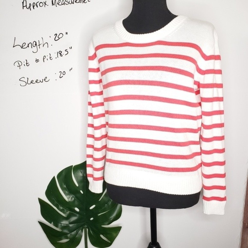 J.Crew Striped Crew Neck Long Sleeve Sweater Sz XXS - Picture 2 of 12